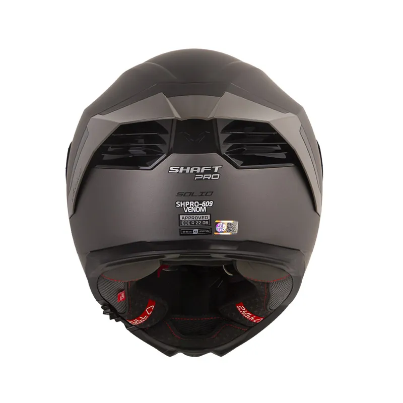 CASCO INTEGRAL SHAFT PRO 609 DOBLE VISOR VENOM SOLID GRIS OSCURO NEGRO MATE