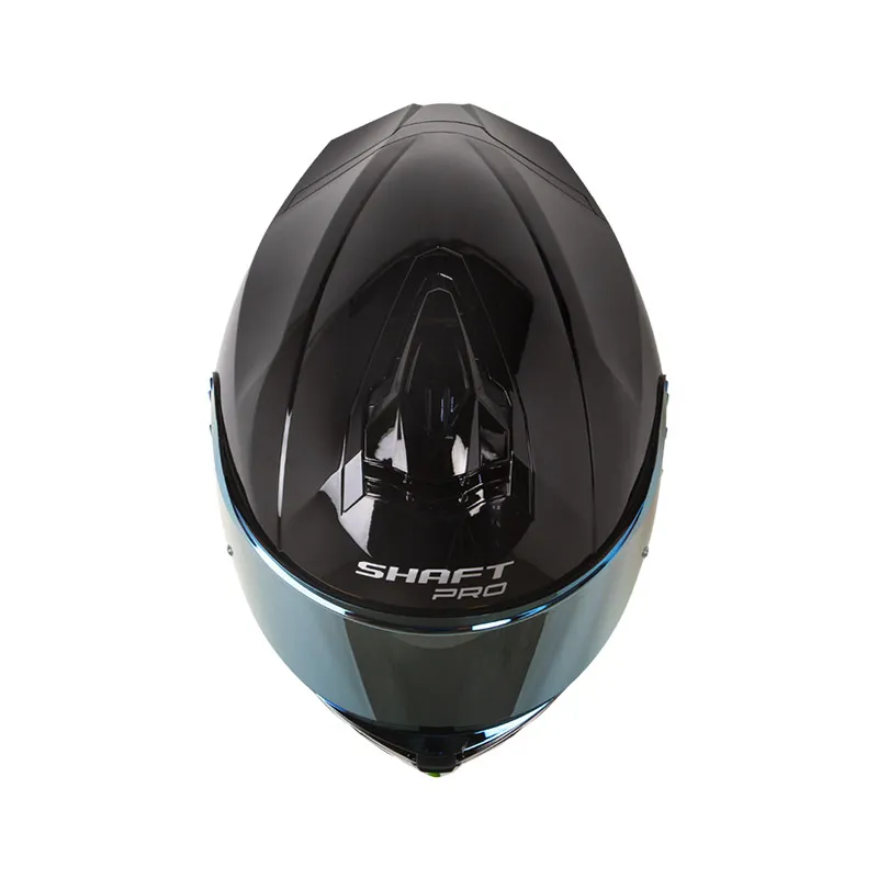 CASCO INTEGRAL SHAFT PRO 609 DOBLE VISOR VENOM SOLID NEGRO HOLOGRAFICO DORADO BRILLO