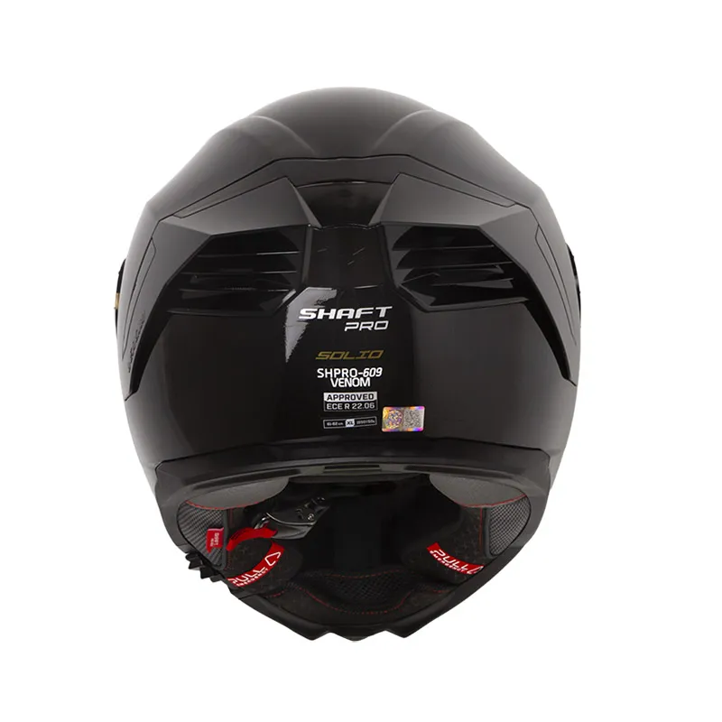 CASCO INTEGRAL SHAFT PRO 609 DOBLE VISOR VENOM SOLID NEGRO HOLOGRAFICO DORADO BRILLO