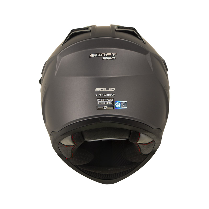 CASCO MULTIPROPOSITO SHAFT PRO MX400 DOBLE VISOR SOLID GRIS OSCURO NEGRO MATE