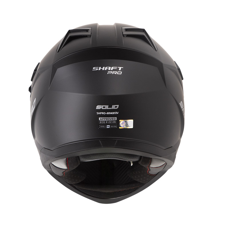 CASCO MULTIPROPOSITO SHAFT PRO MX400 DOBLE VISOR SOLID NEGRO SILVER MATE