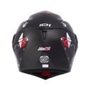 CASCO ABATIBLE ICH 3110 DOBLE VISOR JDM NEGRO ROJO MATE VISOR NEGRO