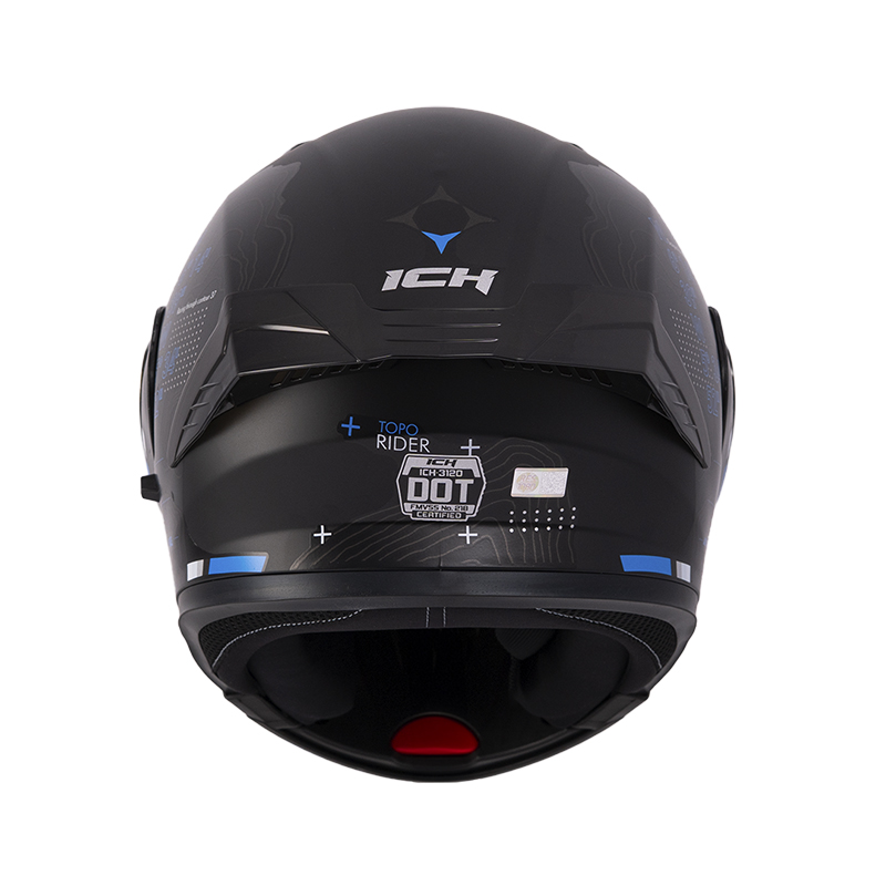 CASCO ABATIBLE ICH 3120 DOBLE VISOR TOPORIDER NEGRO AZUL GRIS MATE VISOR NEGRO