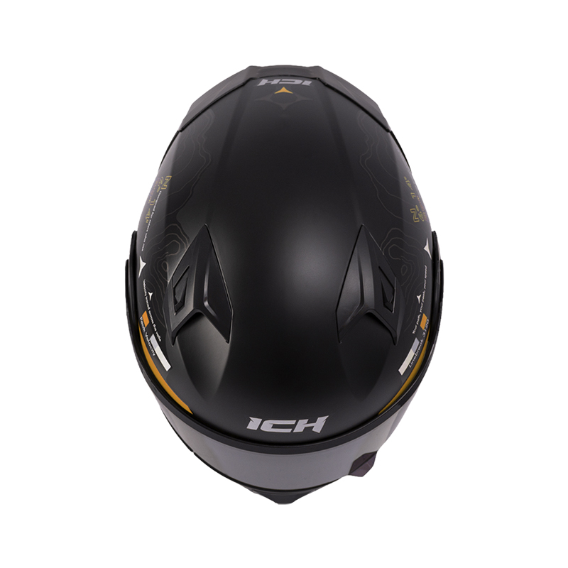 CASCO ABATIBLE ICH 3120 DOBLE VISOR TOPORIDER NEGRO DORADO GRIS MATE VISOR NEGRO