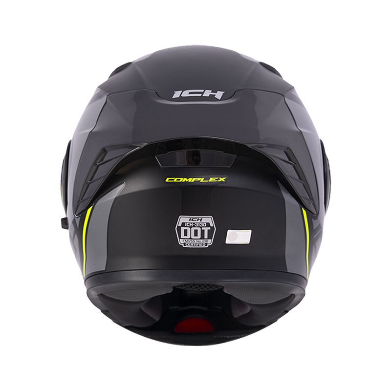 CASCO ABATIBLE ICH 3130 DOBLE VISOR COMPLEX NEGRO AMARILLO MATE VISOR TRANSPARENTE