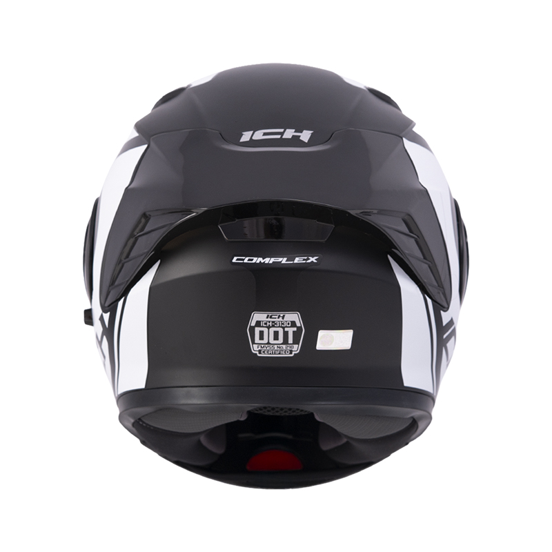CASCO ABATIBLE ICH 3130 DOBLE VISOR COMPLEX NEGRO BLANCO MATE VISOR NEGRO