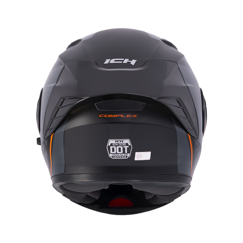 CASCO ABATIBLE ICH 3130 DOBLE VISOR COMPLEX NEGRO NARANJA MATE VISOR NEGRO