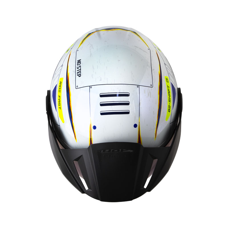 CASCO ABIERTO SHAFT 212 JET-XX CAMALEON BLANCO AZUL BRILLO