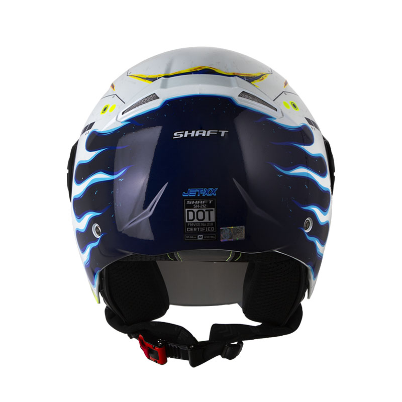 CASCO ABIERTO SHAFT 212 JET-XX CAMALEON BLANCO AZUL BRILLO