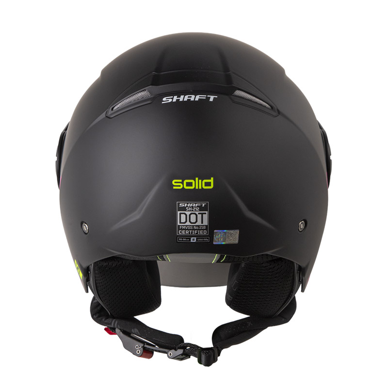 CASCO ABIERTO SHAFT 212 SOLID NEGRO AMARILLO MATE