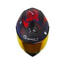 CASCO ABATIBLE SHAFT PRO 4000 EVO DOBLE VISOR HUSTLE AZUL OSCURO ROJO MATE