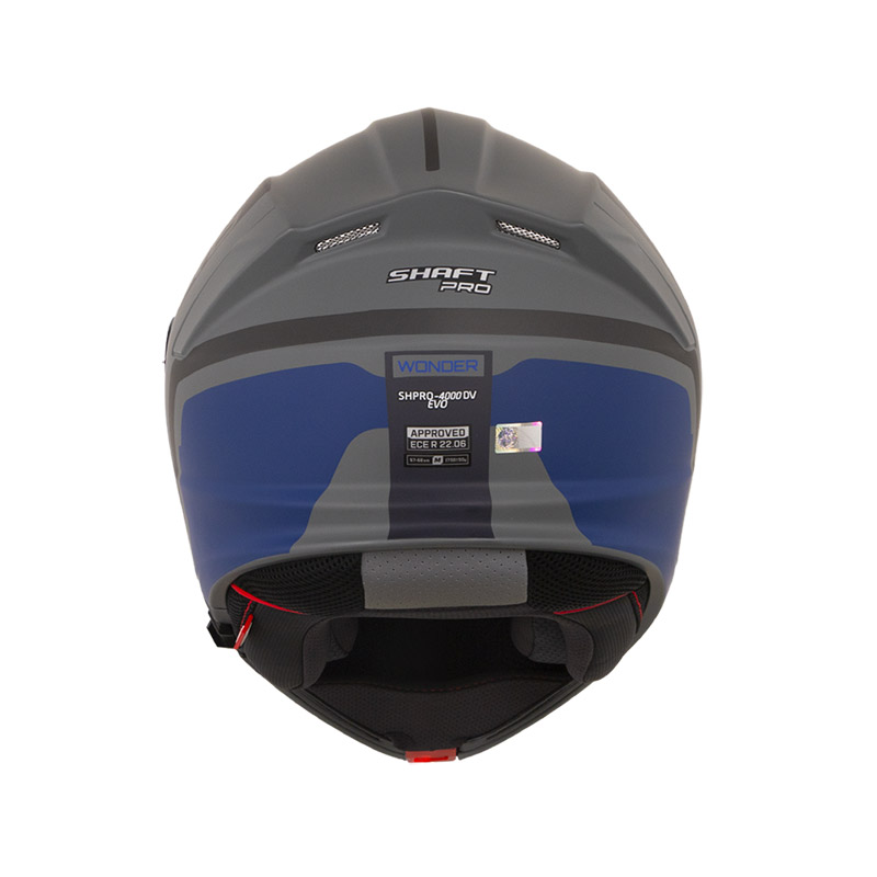 CASCO ABATIBLE SHAFT PRO 4000 EVO DOBLE VISOR WONDER GRIS OSCURO AZUL OSCURO MATE