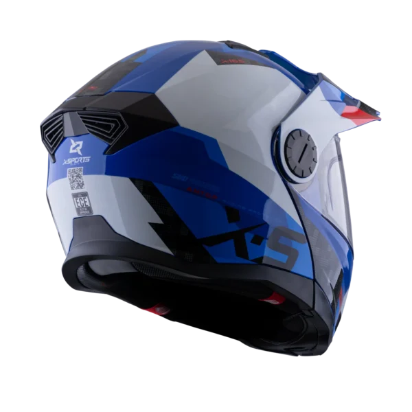 CASCO MULTIPROPOSITO ABATIBLE XSPORTS 165 AMPTOP AZUL ROJO BRILLO