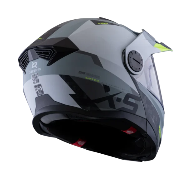 CASCO MULTIPROPOSITO ABATIBLE XSPORTS 165 AMPTOP GRIS AMARILLO MATE