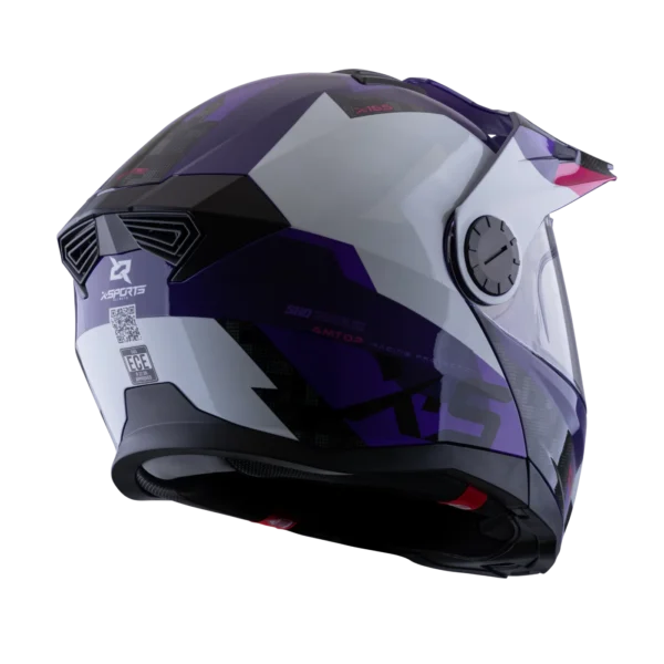 CASCO MULTIPROPOSITO ABATIBLE XSPORTS 165 AMPTOP GRIS MORADO BRILLO