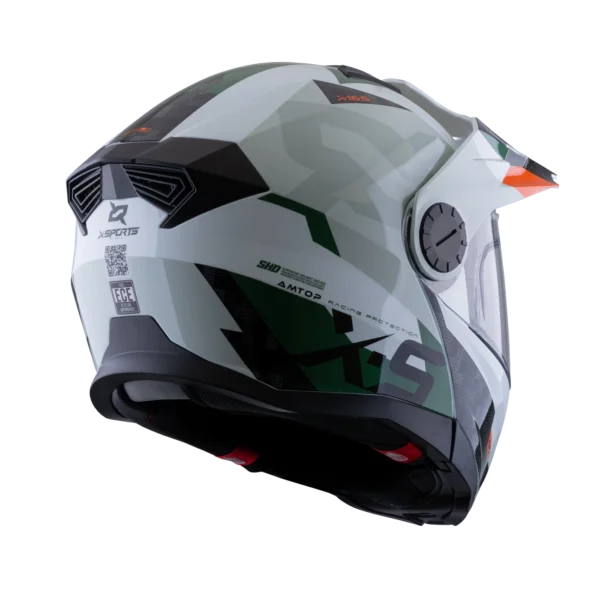 CASCO MULTIPROPOSITO ABATIBLE XSPORTS 165 AMPTOP GRIS NARANJA BRILLO