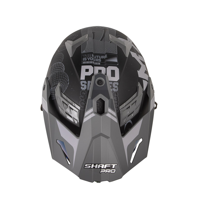 CASCO MULTIPROPOSITO SHAFT PRO MX400 DOBLE VISOR CRYPTONE NEGRO GRIS MATE