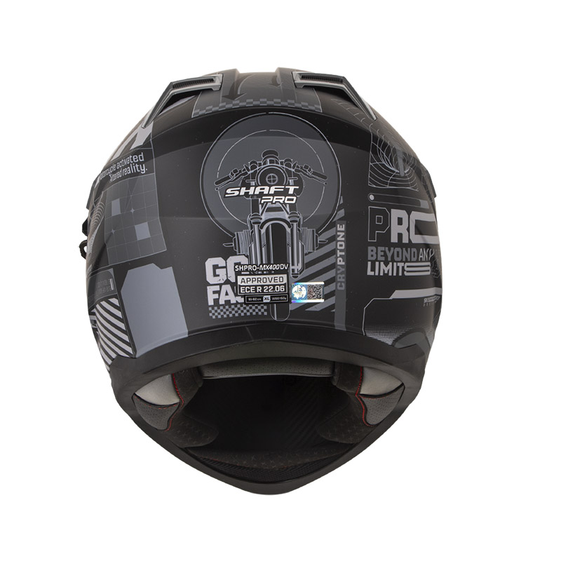 CASCO MULTIPROPOSITO SHAFT PRO MX400 DOBLE VISOR CRYPTONE NEGRO GRIS MATE