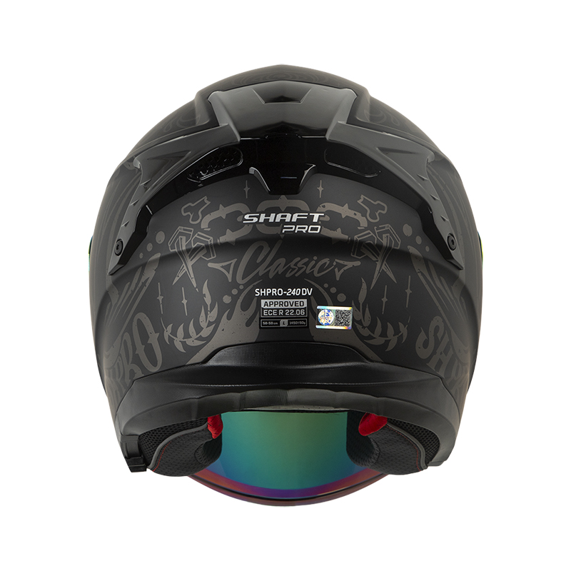 CASCO ABIERTO SHAFT PRO 240 DOBLE VISOR CLASSIC NEGRO GRIS OSCURO MATE