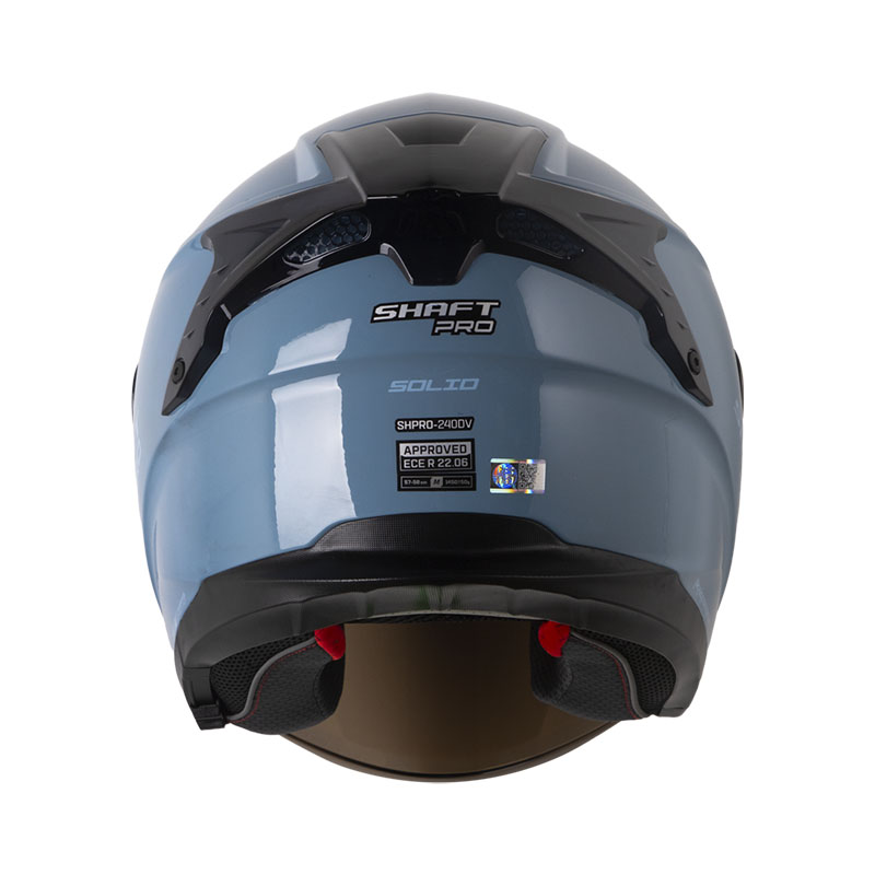 CASCO ABIERTO SHAFT PRO 240 DOBLE VISOR SOLID AZUL AZUL BRILLO VISOR IRIDIUM AZUL