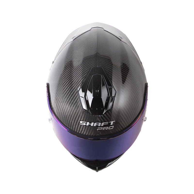 CASCO INTEGRAL SHAFT PRO 620 CARBON EVO 3K SOLID NEGRO SILVER BRILLO VISOR AZUL SPOILER NEGRO