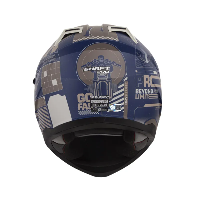 CASCO MULTIPROPOSITO SHAFT PRO MX400 DOBLE VISOR CRYPTONE AZUL OSCURO ARENA OSCURO MATE