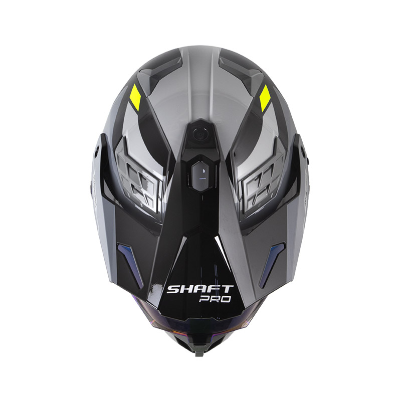 CASCO MULTIPROPOSITO SHAFT PRO MX400 DOBLE VISOR FRONTIER NEGRO GRIS BRILLO