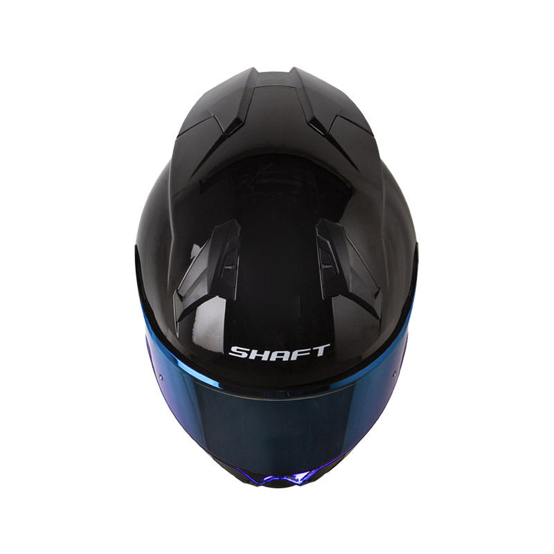 CASCO INTEGRAL SHAFT 560 EVO SOLID NEGRO GRIS OSCURO BRILLO VISOR AZUL