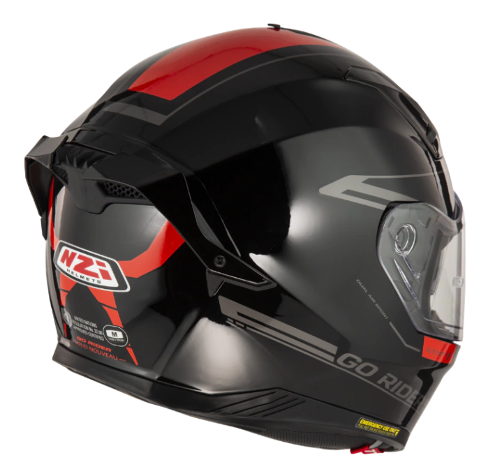CASCO INTEGRAL NZI GO RIDER RADIKAL DOBLE VISOR NOUVEAU NEGRO ROJO BRILLO