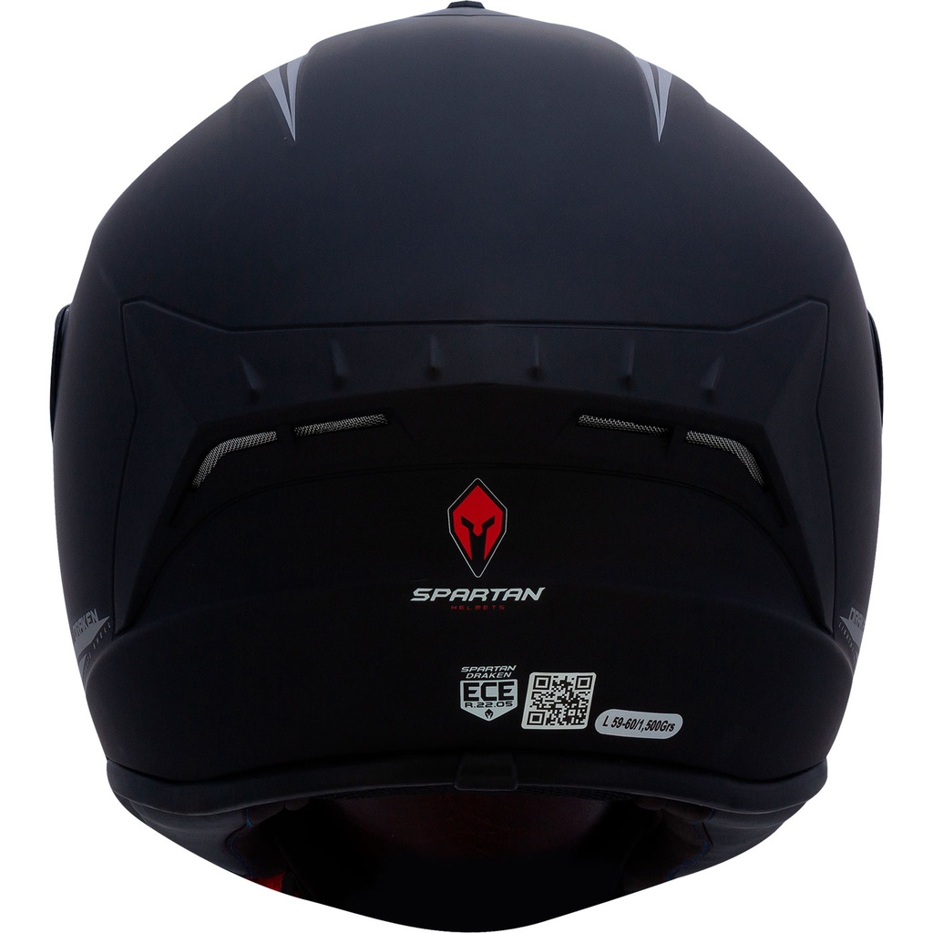 CASCO INTEGRAL SPARTAN DRAKEN SOLID A1 NEGRO MATE