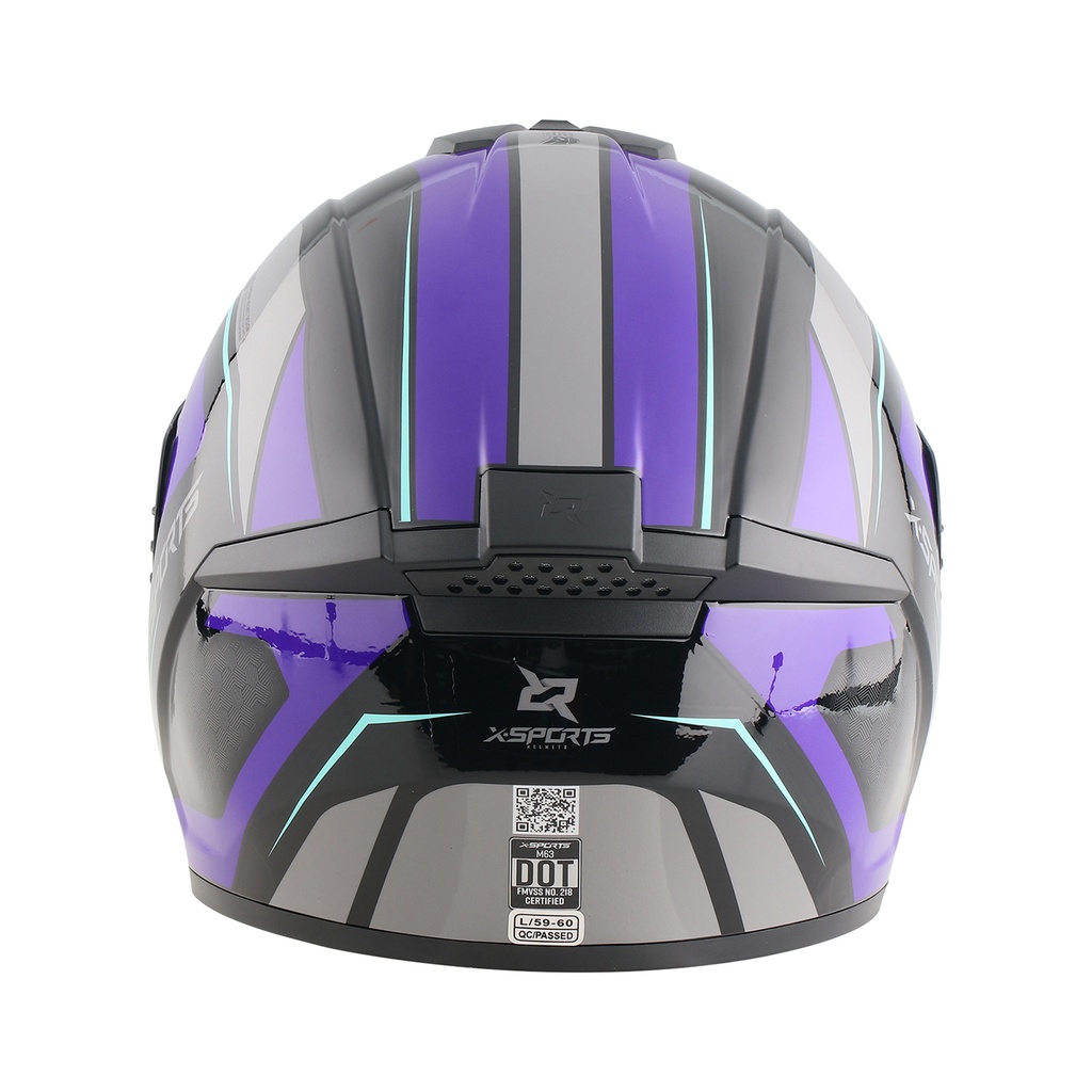 CASCO INTEGRAL XSPORTS M63 BROKER GRIS MORADO BRILLO