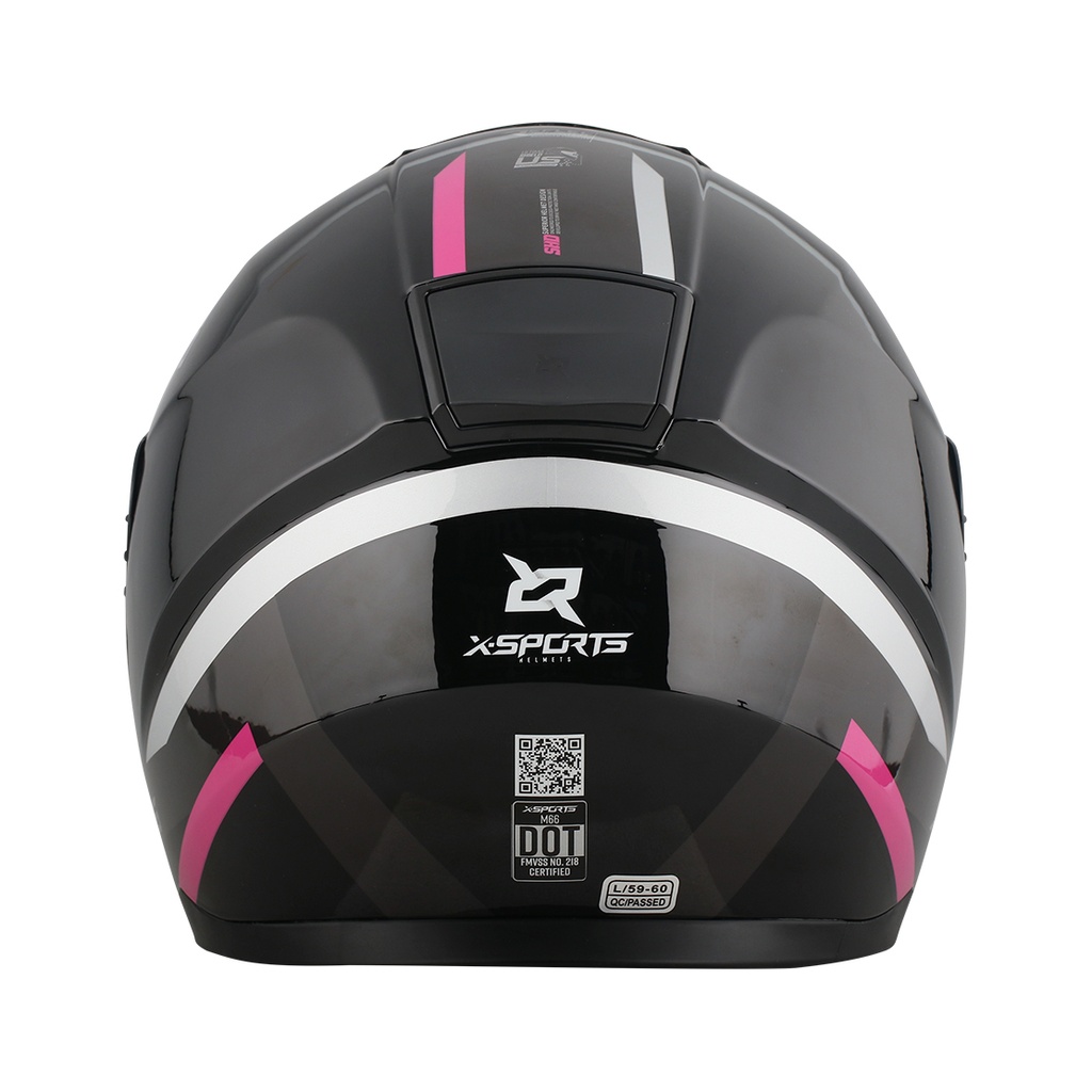 CASCO INTEGRAL XSPORTS M66 EURU NEGRO ROSADO BRILLO