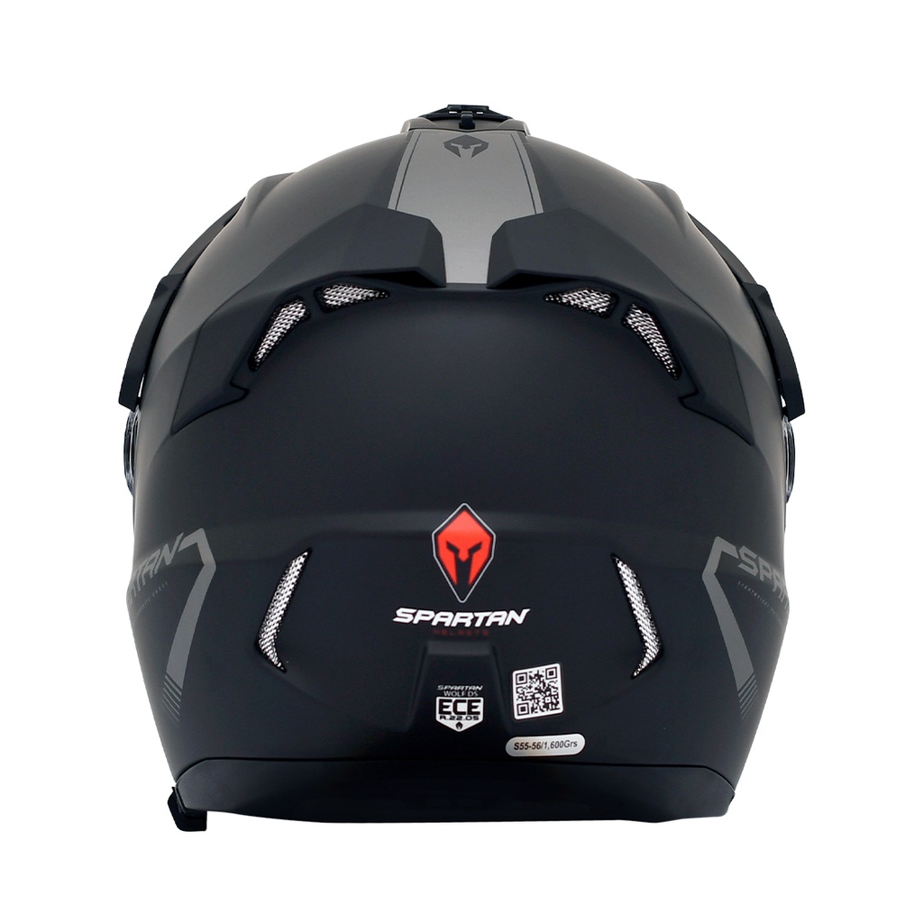 CASCO MULTIPROPOSITO SPARTAN MX803 WOLF DS DOBLE VISOR SOLID A1 NEGRO MATE 