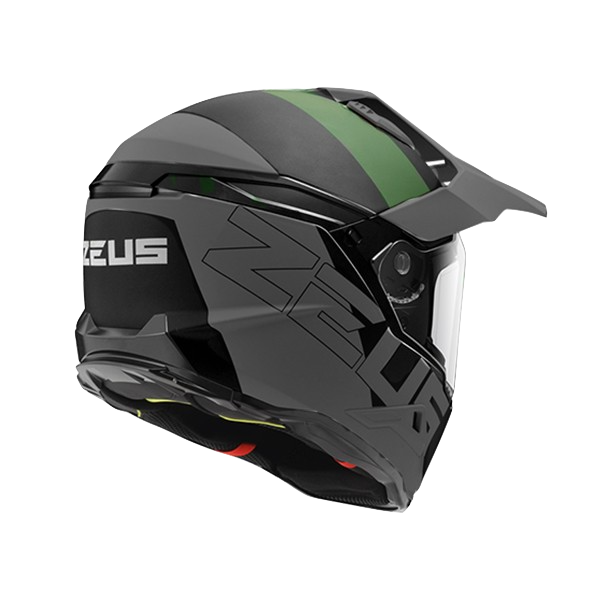 CASCO MULTIPROPOSITO ZEUS 913 DOBLE VISOR FORMULA TITANIUM VERDE MATE
