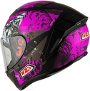 CASCO INTEGRAL TRENDY JUNGLE NEGRO MORADO MATE 