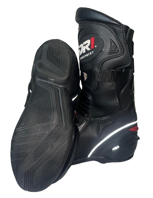 BOTA DE PROTECCION RACING NEGRA