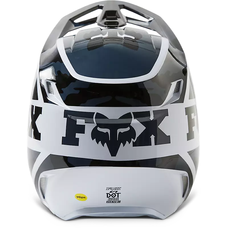CASCO CROSS FOX V1 NUKLR NEGRO AZUL BLANCO BRILLO
