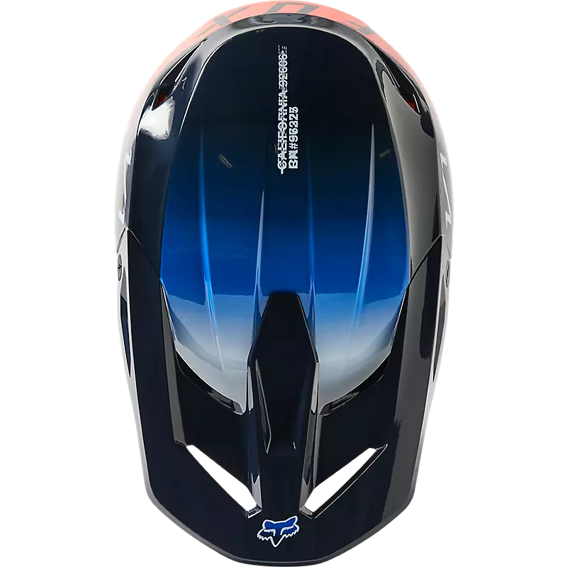 CASCO CROSS FOX V1 TOXSYK  AZUL OSCURO NARANJA BRILLO