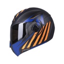 CASCO ABATIBLE ICH 3110DOT DOBLE VISOR TAPERED NEGRO NARANJA MATE