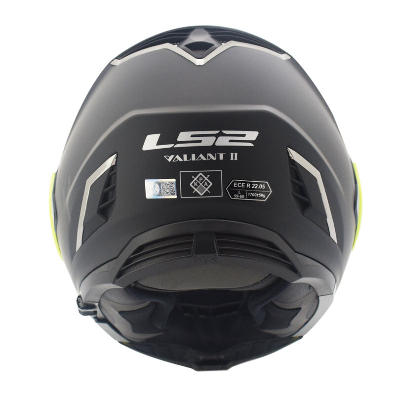 CASCO ABATIBLE LS2 900 VALIANT II HAMMER NEGRO AMARILLO MATE