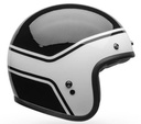 CASCO ABIERTO BELL CUSTOM 500 SOLID NEGRO BLANCO BRILLO (M)