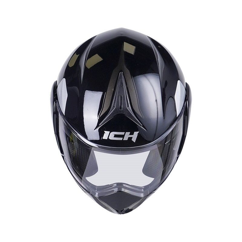 CASCO ABATIBLE ICH 3110DOT DOBLE VISOR LINUL NEGRO SILVER BRILLO