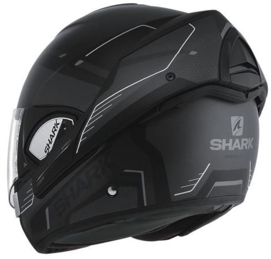 CASCO MODULAR SHARK EVOLINE GRIS NEGRO MATE