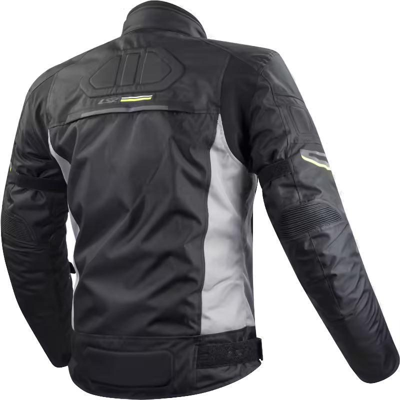 CHAQUETA CON PROTECCION LS2 SHADOW LADY NEGRO GRIS AMARILLO