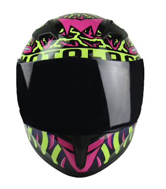 CASCO INTEGRAL EDGE DOBLE VISOR DENVER MOTOLOCO VERDE ROSADO NEON BRILLANTE
