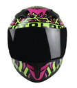 CASCO INTEGRAL EDGE DOBLE VISOR DENVER MOTOLOCO VERDE ROSADO NEON BRILLANTE