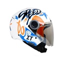 CASCO ABIERTO SHAFT SH212 DROP BLANCO NARANJA