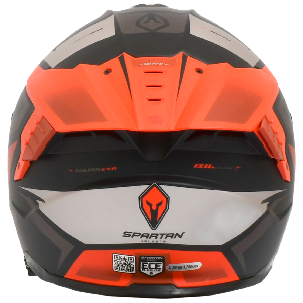 CASCO INTEGRAL SPARTAN DOBLE VISOR HAWK EVO ROJO MATE
