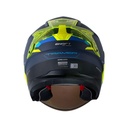 CASCO ABIERTO SHAFT SHPRO240 DOBLE VISOR TRAMER AZUL OSCURO AMARILLO MATE