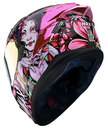 CASCO INTEGRAL HAX OBSIDIAN DOBLE VISOR GEISHA NEGRO ROSADO BRILLO